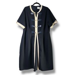 The Fox Group x Jessakae Sz 2X  Grace Dress Navy Beige Trim Equestrian Career